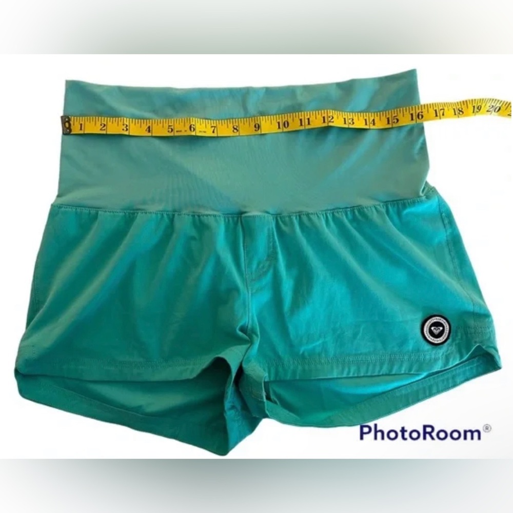 ROXY Endless Summer Teal Stretch Foldover 2" Board Shorts Large 🏄 Womens Ladies - Picture 4 of 6